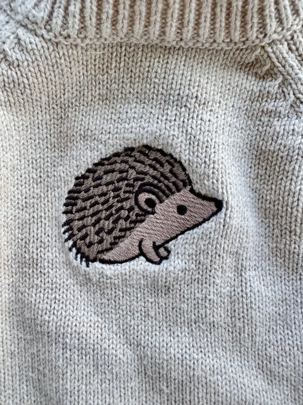 Jamie Kay Baby Knit Hedgehog Romper Sz 3-6M Oatmeal Coverall